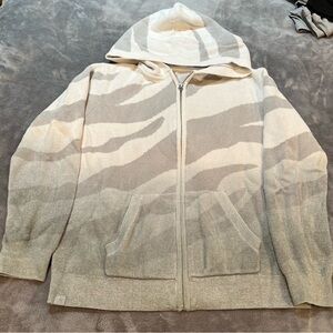 Barefoot Dreams CozyChic Ultra Lite Ocean Reef Zip Up Hoodie Sweatshirt